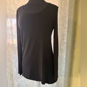 Kenar Elegant Black Long Sleeve Top
